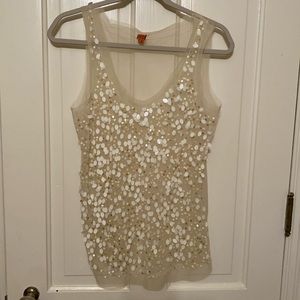 Preowned woman dressy sequined shirt in excellent condition